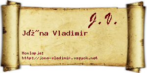 Jóna Vladimir névjegykártya